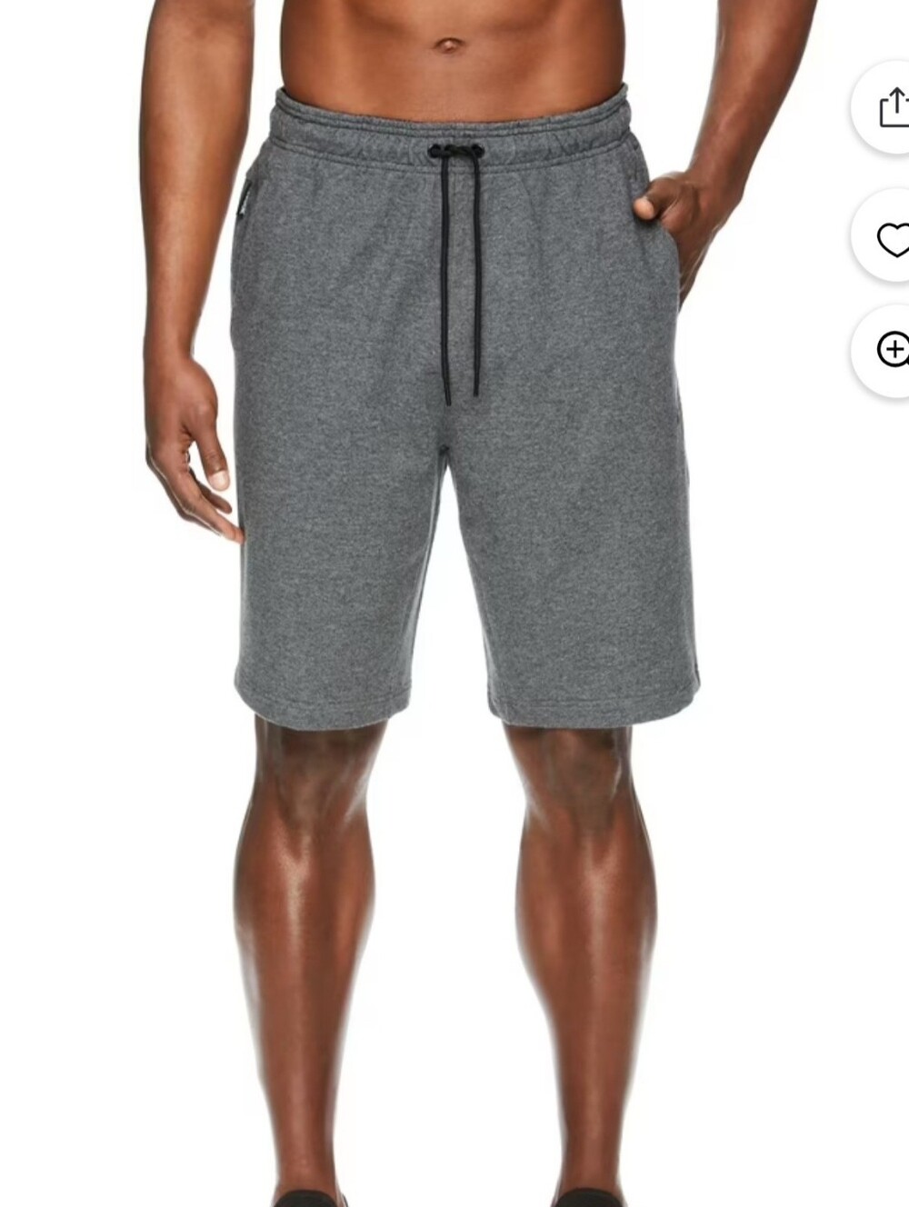 Reebok Men's Active Stretch Training Knit Shorts in Charcoal Grey Size Large